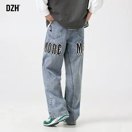男士直筒牛仔裤2023新款男秋季男款裤子美式高街休闲长裤潮牌男裤商品大图