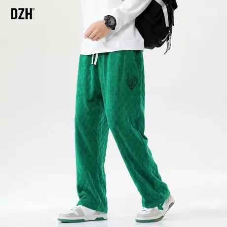 男士棋盘格子休闲裤男多巴胺穿搭垂感直筒裤男款秋季2023新款长裤图片