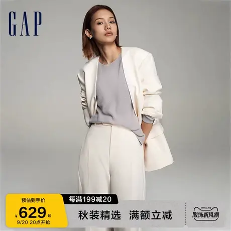 Gap女装秋季2023新款商务气质无扣开襟西装889622通勤休闲外套图片