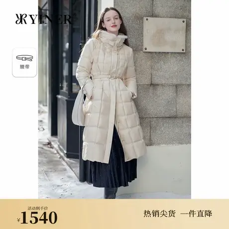 【黑科技发热】YINER音儿专选2024冬季新款水貂毛条高克重羽绒服商品大图