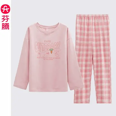 芬腾睡衣女士纯棉春秋款长袖长裤全棉可爱套头新款秋季家居服套装商品大图