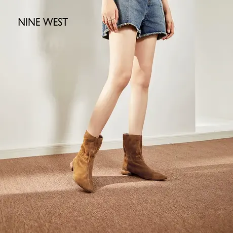 【今日11点 限量秒杀】Nine West/玖熙复古西部靴尖头切尔西短靴商品大图