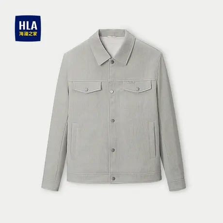 HLA/海澜之家时尚休闲夹克2025秋季新款翻领袋盖装饰点缀外套男图片