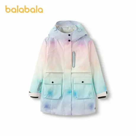 【lab系列】商场同款巴拉巴拉童装儿童长款女童羽绒服冬鹅绒外套商品大图