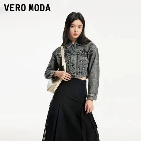 Vero Moda奥莱短外套女早秋新款休闲复古牛仔水洗百搭时尚大衣图片