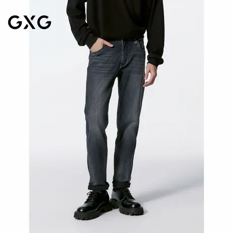 GXG男装 深灰水洗直筒牛仔裤百搭长裤 24年秋G24X053030商品大图