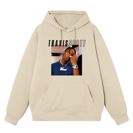 travis scott卫衣男连帽秋季高级男生休闲复古纯棉衣服帽衫加厚图片