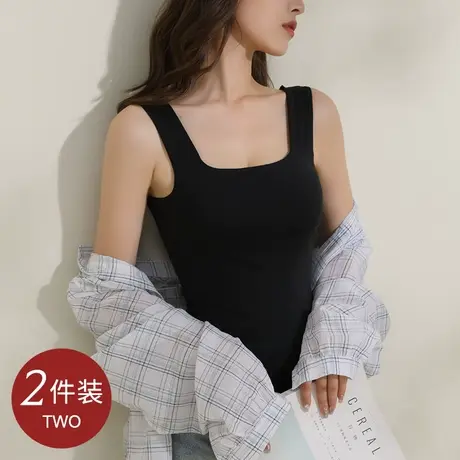 美背吊带背心女防走光内衣一体式带胸垫上衣抹胸裹胸夏季薄款内搭商品大图