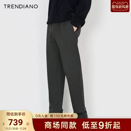 TRENDIANO官方字母贴袋简约休闲百搭直筒裤男潮2023新款冬季商品大图