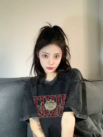 美式复古短袖t恤女2023夏季新款水洗做旧设计感小众独特别致上衣商品大图