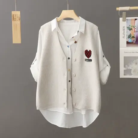 2024年秋季新款V领无袖毛衣马甲背心女宽松韩版坎肩外搭针织开衫图片