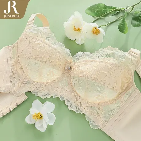 超薄内衣女薄款大胸显小调整型收副乳蕾丝胸罩性感纯欲无钢圈文胸商品大图