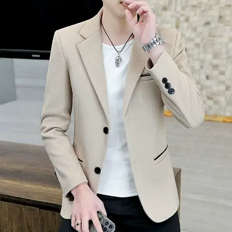 秋季新款小西装男士休闲韩版潮流西服外套青年高级感单西男装上衣商品大图