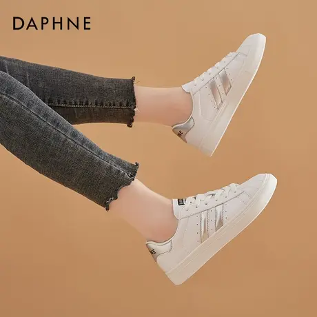 达芙妮日系小白鞋2020新款百搭系带平底鞋女夏单鞋圆头板鞋ins潮商品大图