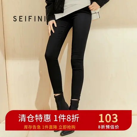 诗凡黎打底裤女新款铅笔裤黑色休闲裤女7B3157831商品大图
