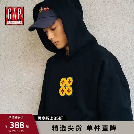 【GAP x DOE “无形系列”】印花图案连帽卫衣男女同款休闲上衣图片