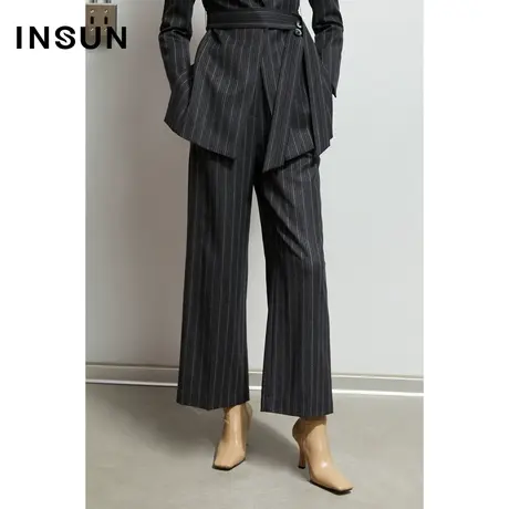 INSUN恩裳春季条纹肌理感西装裤商品大图