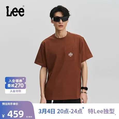 Lee商场同款24早春新品舒适版91B口袋短袖T恤男休闲LMT0074703RX图片