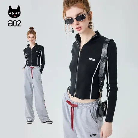 a02【暖墨镜】2024春季新款修身T恤潮流辣妹装显瘦上衣商品大图