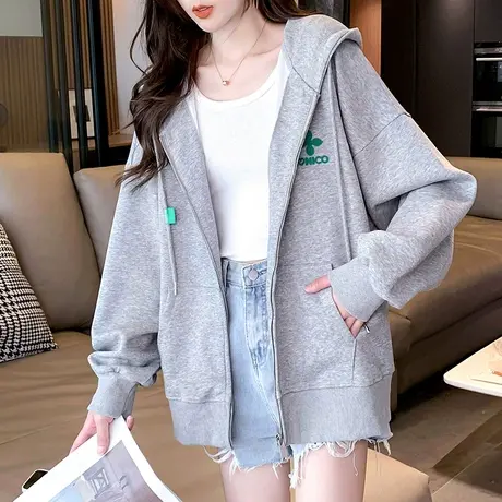 连帽卫衣女外套2023年新款秋季洋气韩版宽松春秋百搭薄款上衣开衫商品大图
