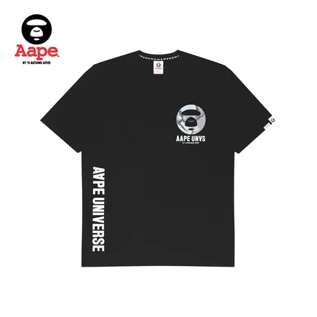 Aape旗舰店男装猿颜字母迷彩交叉骨图案印花短袖T恤1203XXJ商品大图