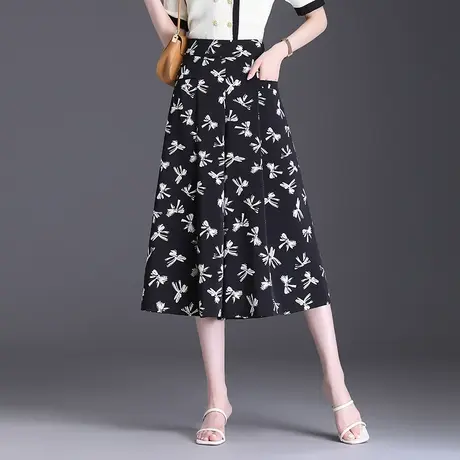 印花七分裤裙裤女夏季薄款2023新款高腰宽松阔腿裤垂感显瘦休闲裤商品大图