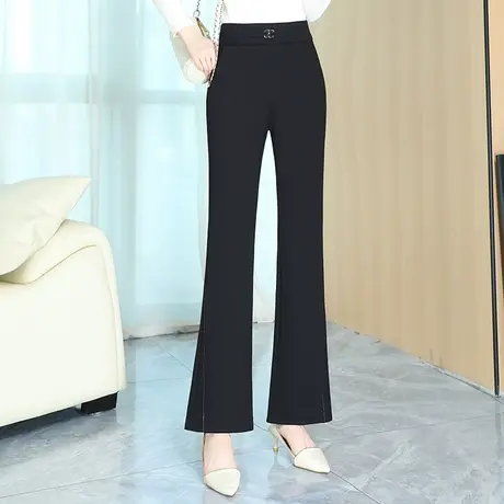 黑色微喇裤高腰气质西装裤韩版通勤显瘦休闲裤女秋季2023新款长裤商品大图
