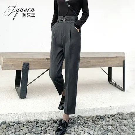 高腰哈伦裤女秋季宽松显瘦九分百搭休闲西装裤小脚裤子烟管萝卜裤商品大图