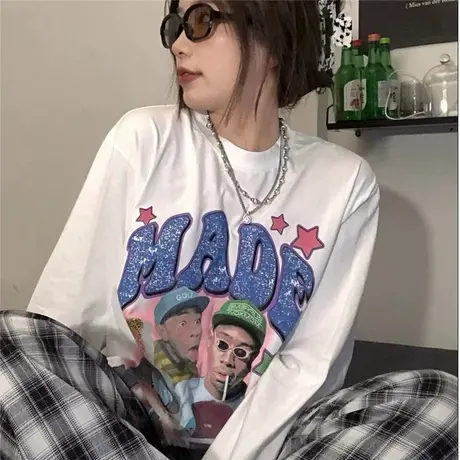 美式街头hiphop卫衣女2021宽松韩版ins上衣春秋薄款oversize外套商品大图