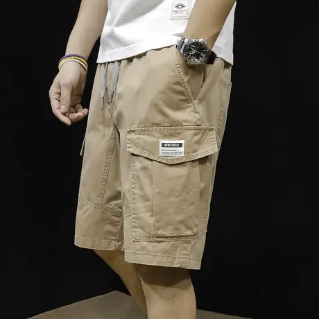 休闲工装短裤男夏季薄款2022新款ins潮牌五分裤外穿宽松大码中裤商品大图
