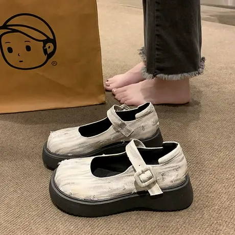 玛丽珍鞋女2023春秋季新款日系jk配裙子时尚女鞋圆头浅口温柔单鞋商品大图