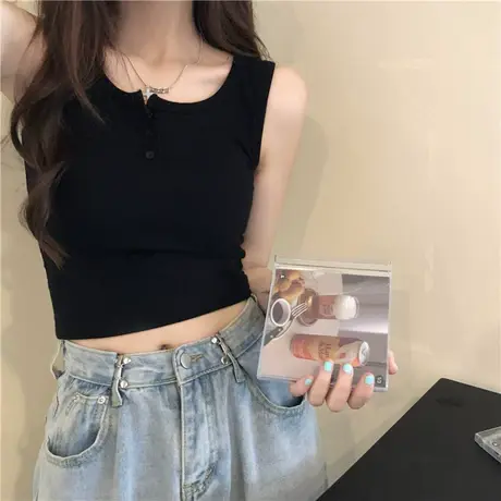 春夏季吊带背心女内搭2024新款法式设计感小众修身短款外穿上衣潮图片