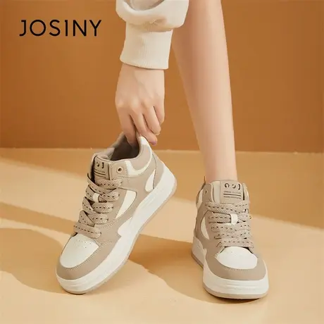 Josiny/卓诗尼板鞋女高帮鞋2024新款春季厚底aj女鞋潮运动休闲鞋商品大图