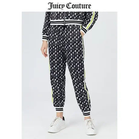 Juicy couture橘滋美式夏季新款满印收脚梭织长裤修身显瘦运动裤商品大图