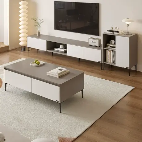 政府补贴全友家居小户型现代极简茶几电视柜组合家用客厅储物柜子商品大图