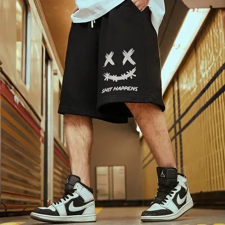 男士夏季薄款宽松短裤男五分裤休闲裤纯棉运动裤加肥加大码篮球裤商品大图