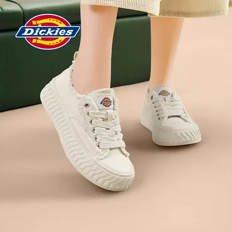 Dickies小白鞋女2025夏季新款厚底增高板鞋女透气休闲鞋女帆布鞋图片