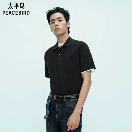 【商场同款】太平鸟男装 休闲Polo衫舒适肌理合体polo衫B1EEF3125图片