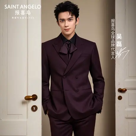 【吴磊明星同款】报喜鸟婚庆系列2025秋季新款男士正装西服套装男商品大图