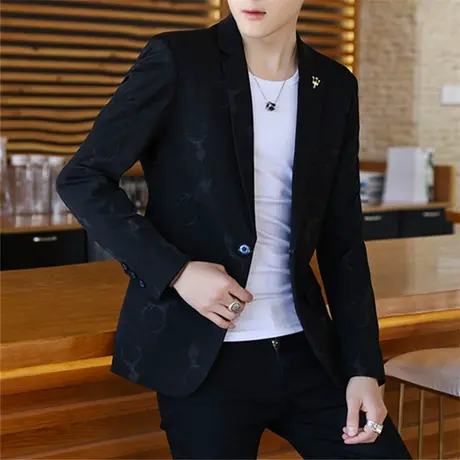 西装男士休闲韩版修身单西青年帅气小西装春秋季薄款西服外套潮流图片