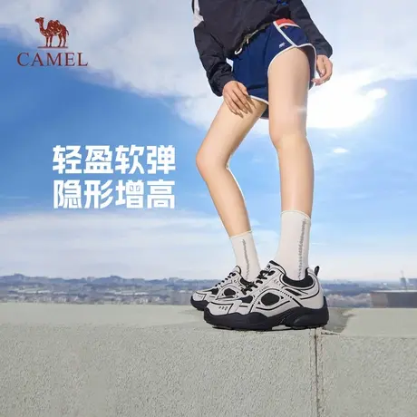 直播 骆驼女鞋2025年秋季新款运动休闲鞋子女厚底复古鞋女德训鞋图片