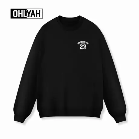 Ohlyah品牌秋冬时尚美式卫衣男女无性别休闲宽松百搭纯棉长袖落肩商品大图