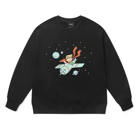 ins潮2023爆款小王子联名圆领情侣装卫衣秋冬款炸街宽松针织衫商品大图