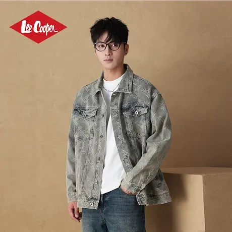 Lee Cooper复古提花牛仔外套男士2025新款秋季宽松休闲百搭夹克男图片