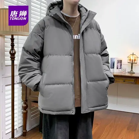 唐狮秋冬季新款简约百搭连帽棉服男士加厚保暖棉袄休闲棉衣外套AP商品大图