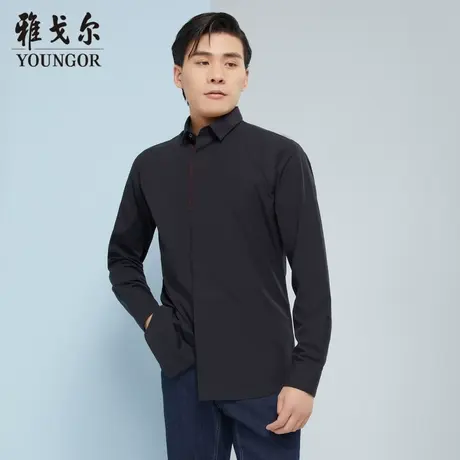 雅戈尔奥莱 商场同款男士长袖衬衫秋季新款官方商务休闲上班衬衫商品大图