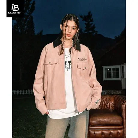 Lilbetter仿麂皮教练夹克男棉服冬季新款棉衣保暖棉袄底特律外套商品大图