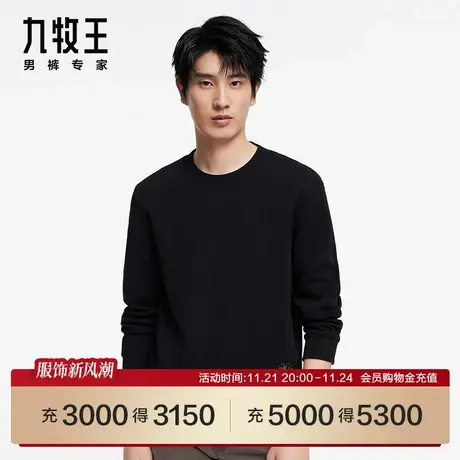 [商场同款]九牧王男装HT1C40529圆领卫衣24春季新款百搭上衣男SN图片