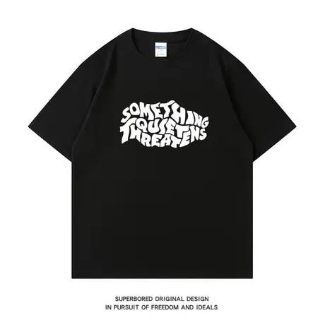 夏季新款字母简约短袖男ins潮牌美式t恤纯棉宽松休闲百搭半袖体恤商品大图