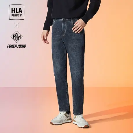 HLA/海澜之家POWER YOUNG系列牛仔裤23秋季新款舒适五袋款长裤男商品大图